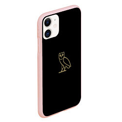 Чехол iPhone 11 матовый Сова, цвет: 3D-светло-розовый — фото 2