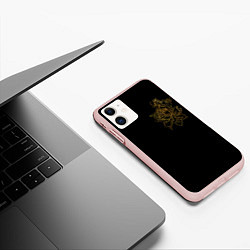 Чехол iPhone 11 матовый Золотая роза, цвет: 3D-светло-розовый — фото 2