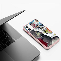 Чехол iPhone 11 матовый Street art, цвет: 3D-светло-розовый — фото 2