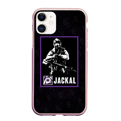 Чехол iPhone 11 матовый Jackal, цвет: 3D-светло-розовый