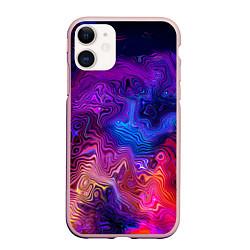 Чехол iPhone 11 матовый НЕОНОВЫЕ РАЗВОДЫ, цвет: 3D-светло-розовый