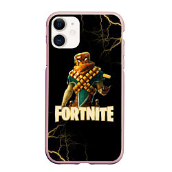Чехол iPhone 11 матовый Mancake Fortnite, цвет: 3D-светло-розовый