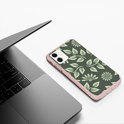 Чехол iPhone 11 матовый Цветы, цвет: 3D-светло-розовый — фото 2