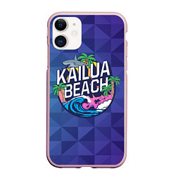 Чехол iPhone 11 матовый KAILUA BEACH, цвет: 3D-светло-розовый