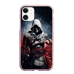 Чехол iPhone 11 матовый Assassins Creed 4: Black Flag, цвет: 3D-светло-розовый