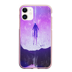 Чехол iPhone 11 матовый УЛЕТАЮЩИЙ В КОСМОС SOUL SPACE Z, цвет: 3D-светло-розовый