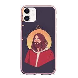 Чехол iPhone 11 матовый Jared Leto 30 SECONDS TO MARS Z, цвет: 3D-светло-розовый