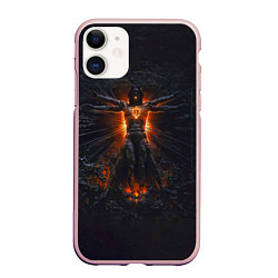 Чехол iPhone 11 матовый Clayman - In Flames, цвет: 3D-светло-розовый