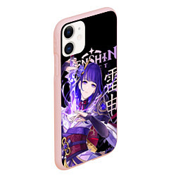 Чехол iPhone 11 матовый Сёгун Райдэн Genshin Impact, цвет: 3D-светло-розовый — фото 2
