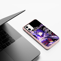 Чехол iPhone 11 матовый Сёгун Райдэн Genshin Impact, цвет: 3D-светло-розовый — фото 2