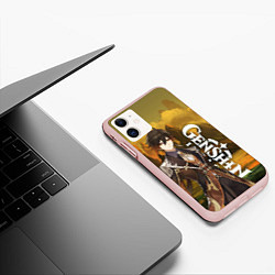 Чехол iPhone 11 матовый Zhong Li Чжун ли, цвет: 3D-светло-розовый — фото 2
