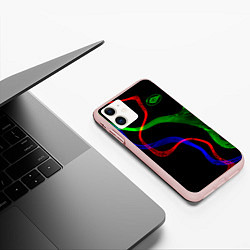 Чехол iPhone 11 матовый Неоновый хаос 3DNeon chaos 3D, цвет: 3D-светло-розовый — фото 2