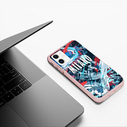 Чехол iPhone 11 матовый Abstraction design pattern, цвет: 3D-светло-розовый — фото 2