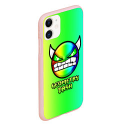 Чехол iPhone 11 матовый Geometry Dash, цвет: 3D-светло-розовый — фото 2