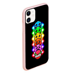 Чехол iPhone 11 матовый Geometry Dash: Demons Levels, цвет: 3D-светло-розовый — фото 2