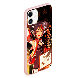 Чехол iPhone 11 матовый Genshin Impact - Xinyan, цвет: 3D-светло-розовый — фото 2
