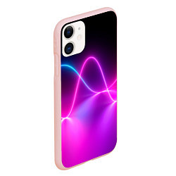 Чехол iPhone 11 матовый Лучи света pink theme, цвет: 3D-светло-розовый — фото 2