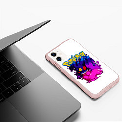 Чехол iPhone 11 матовый Mega Gengar - Pokemon GO, цвет: 3D-светло-розовый — фото 2