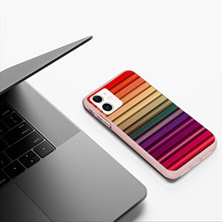 Чехол iPhone 11 матовый CUBER RAINBOW, цвет: 3D-светло-розовый — фото 2