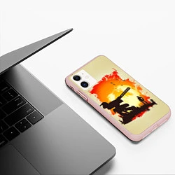 Чехол iPhone 11 матовый Снейк и Метал Гир, цвет: 3D-светло-розовый — фото 2