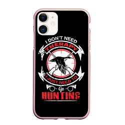 Чехол iPhone 11 матовый HUNTER Охотник, цвет: 3D-светло-розовый