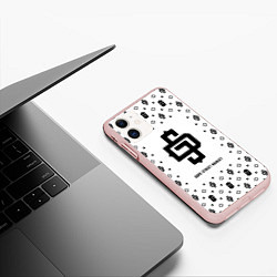 Чехол iPhone 11 матовый Узор White Dope Street Market, цвет: 3D-светло-розовый — фото 2