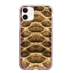 Чехол iPhone 11 матовый Snake Skin Pattern, цвет: 3D-светло-розовый