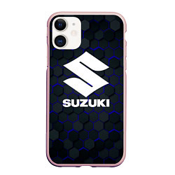 Чехол iPhone 11 матовый SUZUKI 3D плиты, цвет: 3D-светло-розовый