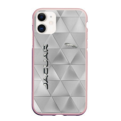 Чехол iPhone 11 матовый JAGUR геометрические фигуры, цвет: 3D-светло-розовый