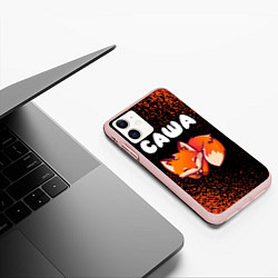 Чехол iPhone 11 матовый Саша ЛИСИЧКА Краска, цвет: 3D-светло-розовый — фото 2
