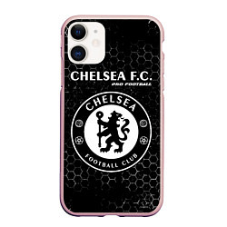 Чехол iPhone 11 матовый CHELSEA Pro Football Соты, цвет: 3D-светло-розовый