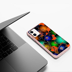 Чехол iPhone 11 матовый Vanguard floral pattern Summer night Fashion trend, цвет: 3D-светло-розовый — фото 2