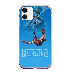 Чехол iPhone 11 матовый Fortnite Vintage Ramirez Персонаж десантирование и, цвет: 3D-светло-розовый