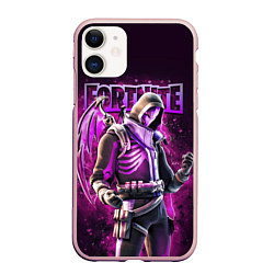 Чехол iPhone 11 матовый Fortnite Blacklight Крылатый персонаж видеоигры, цвет: 3D-светло-розовый