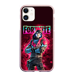 Чехол iPhone 11 матовый Fortnite Bonehead Skin, цвет: 3D-светло-розовый
