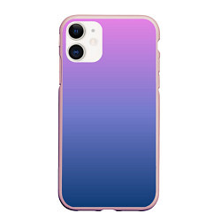 Чехол iPhone 11 матовый PINK-BLUE GRADIENT ГРАДИЕНТ, цвет: 3D-светло-розовый