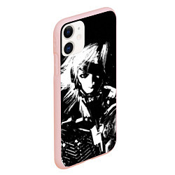 Чехол iPhone 11 матовый METAL GEAR RISING - ЧБ ГЕРОЙ, цвет: 3D-светло-розовый — фото 2