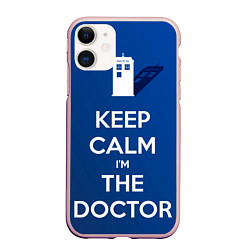 Чехол iPhone 11 матовый Keep calm Im the Doctor, цвет: 3D-светло-розовый