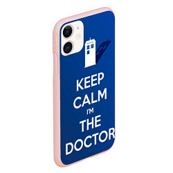 Чехол iPhone 11 матовый Keep calm Im the Doctor, цвет: 3D-светло-розовый — фото 2