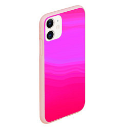 Чехол iPhone 11 матовый Neon pink bright abstract background, цвет: 3D-светло-розовый — фото 2