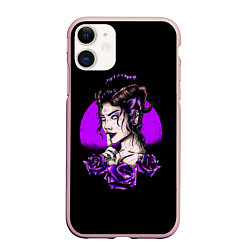 Чехол iPhone 11 матовый Готическая Ведьма, цвет: 3D-светло-розовый