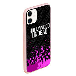 Чехол iPhone 11 матовый Hollywood Undead rock legends: символ сверху, цвет: 3D-светло-розовый — фото 2