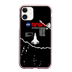 Чехол iPhone 11 матовый Nasa - звёзды, цвет: 3D-светло-розовый