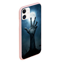 Чехол iPhone 11 матовый Zombie night party, цвет: 3D-светло-розовый — фото 2