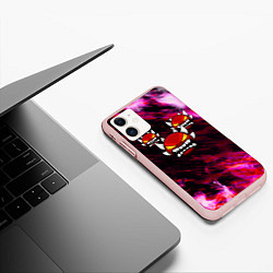 Чехол iPhone 11 матовый Geometry Demons, цвет: 3D-светло-розовый — фото 2