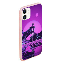 Чехол iPhone 11 матовый Фантазийный силуэт - vaporwave, цвет: 3D-светло-розовый — фото 2