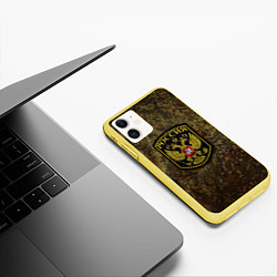 Чехол iPhone 11 матовый Камуфляж: Россия цвета 3D-желтый — фото 2