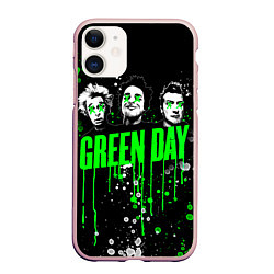 Чехол iPhone 11 матовый Green Day: Acid Colour, цвет: 3D-светло-розовый
