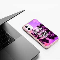 Чехол iPhone 11 матовый Hawaii dream 2, цвет: 3D-светло-розовый — фото 2