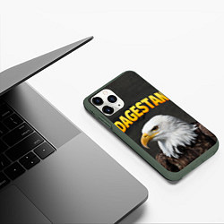 Чехол iPhone 11 Pro матовый Dagestan Eagle, цвет: 3D-темно-зеленый — фото 2